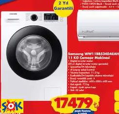SAMSUNG WW11BB534DAEAH 11 KG ÇAMAŞIR MAKİNESİ